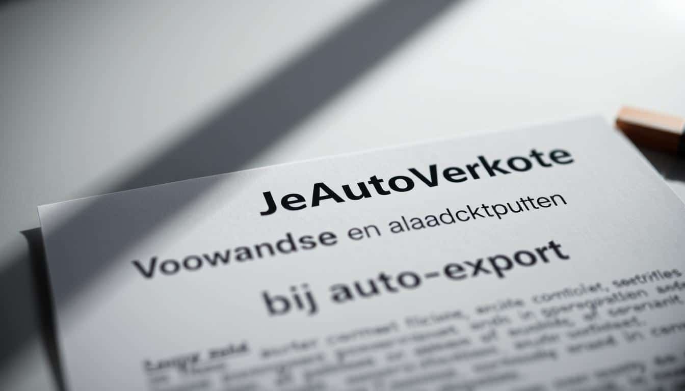 Auto verkopen voor export - hogere prijs
